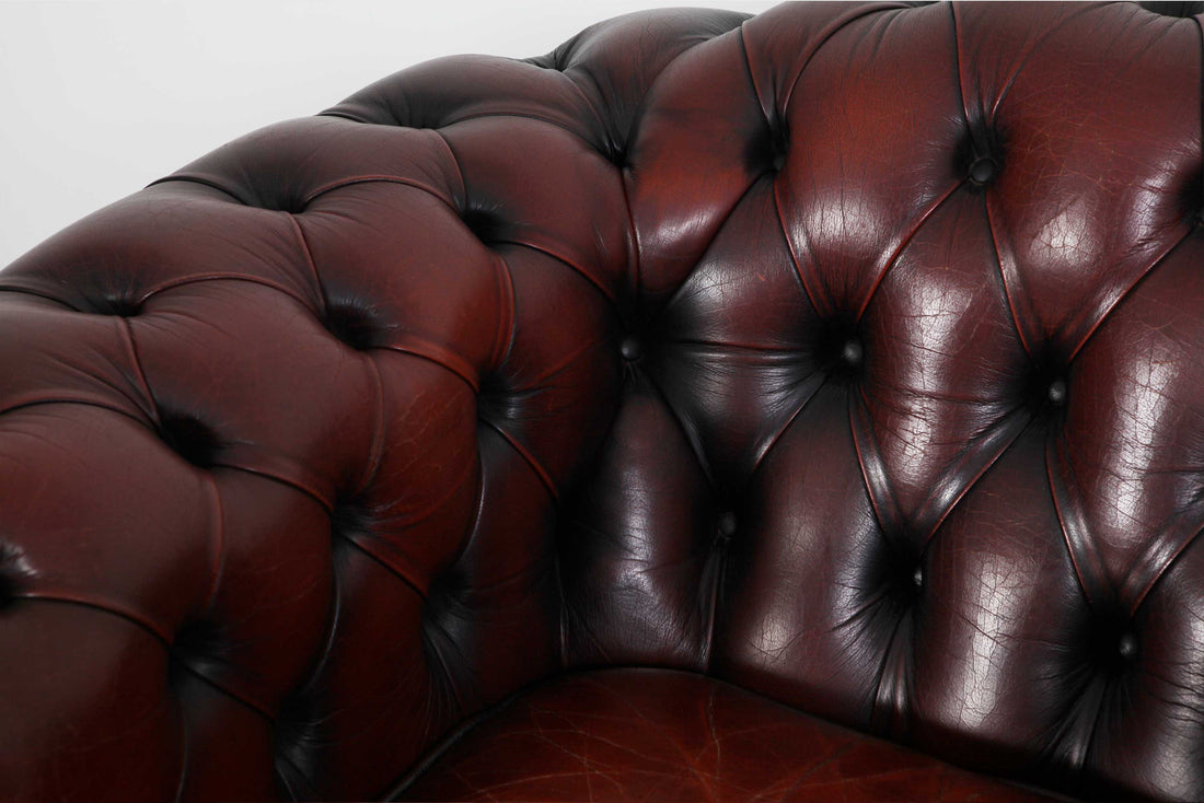 Poltrona chesterfield club marrone vintage originale inglese