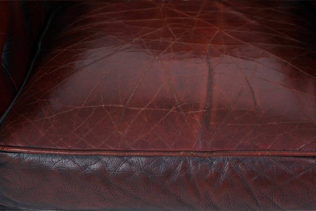 Poltrona chesterfield club marrone vintage originale inglese