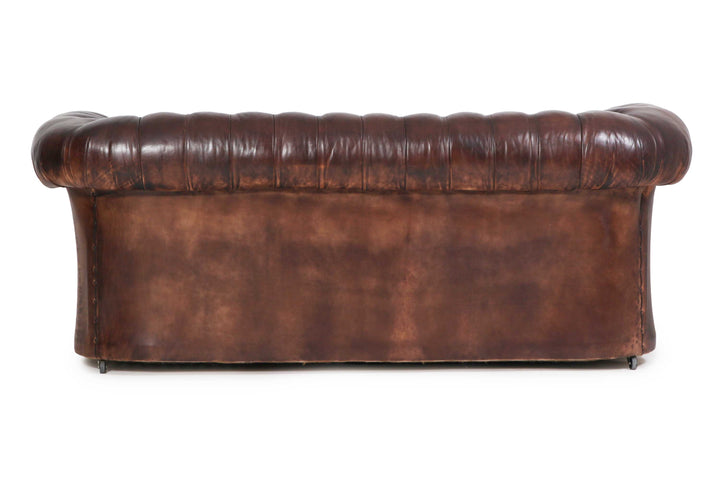 Divano 3 posti chesterfield club marrone testa di moro originale