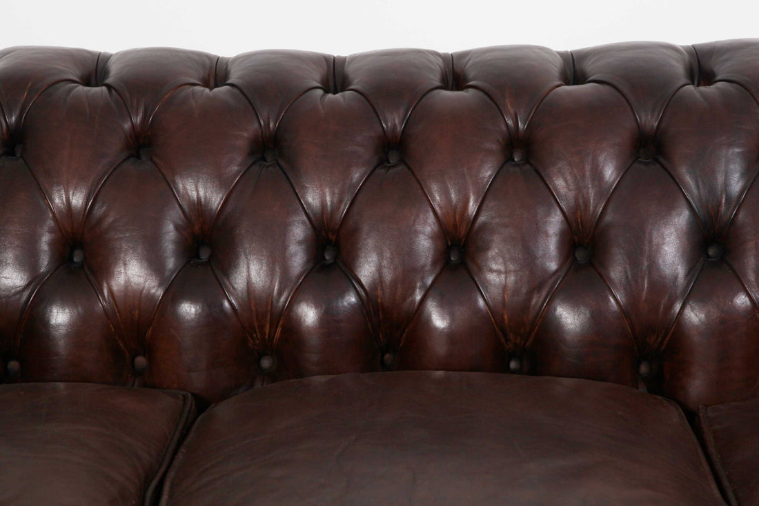 Divano 3 posti chesterfield club marrone testa di moro originale