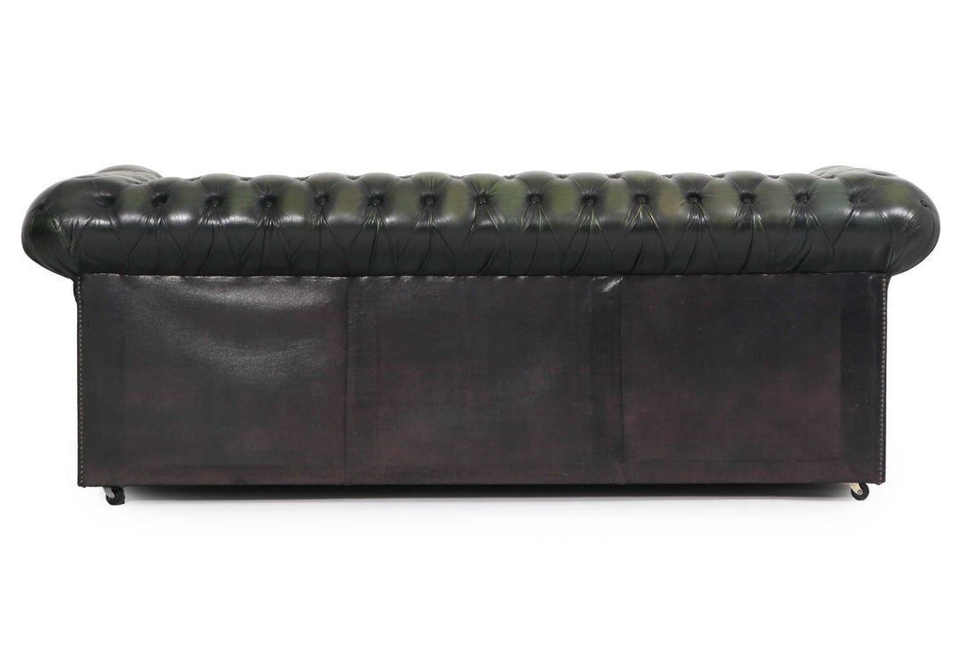 Divano 3 posti chesterfield club vintage originale verde anticato