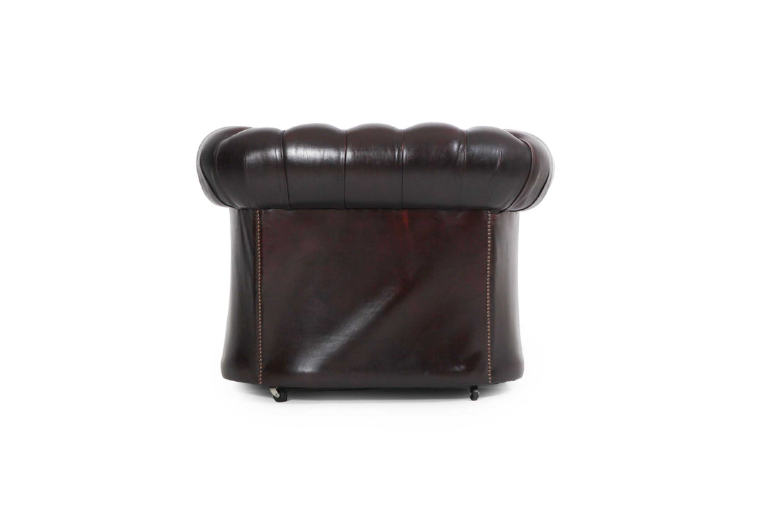 Coppia di poltrone chesterfield club vintage originale bordeaux anticato