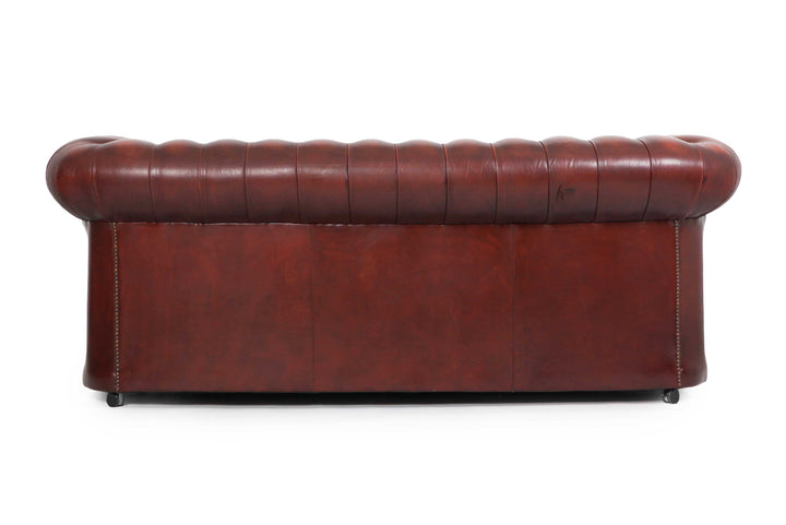 Divano 3 posti chesterfield club vintage inglese originale bordeaux