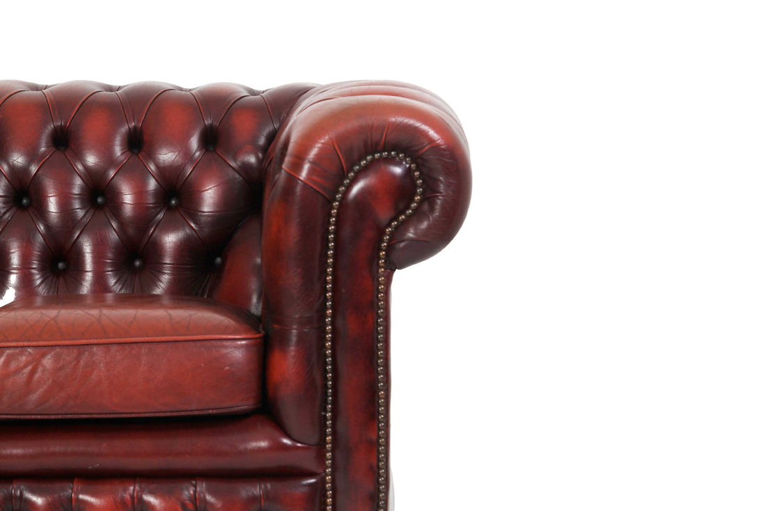 Divano 3 posti chesterfield club vintage inglese originale bordeaux