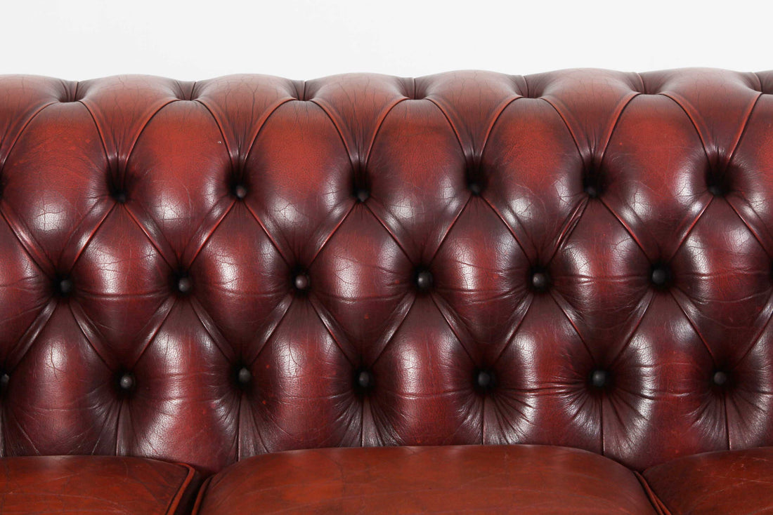 Divano 3 posti chesterfield club vintage inglese originale bordeaux