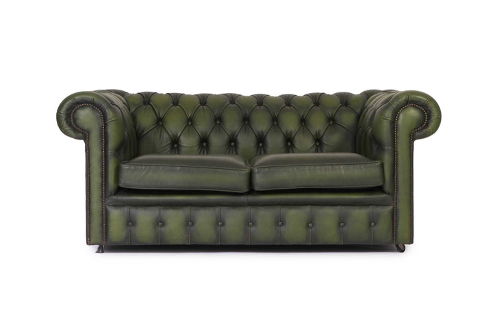 Divano 2 posti chesterfield club vintage inglese originale verde
