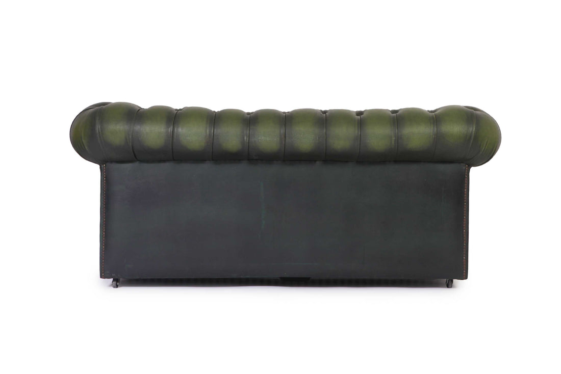 Divano 2 posti chesterfield club vintage inglese originale verde