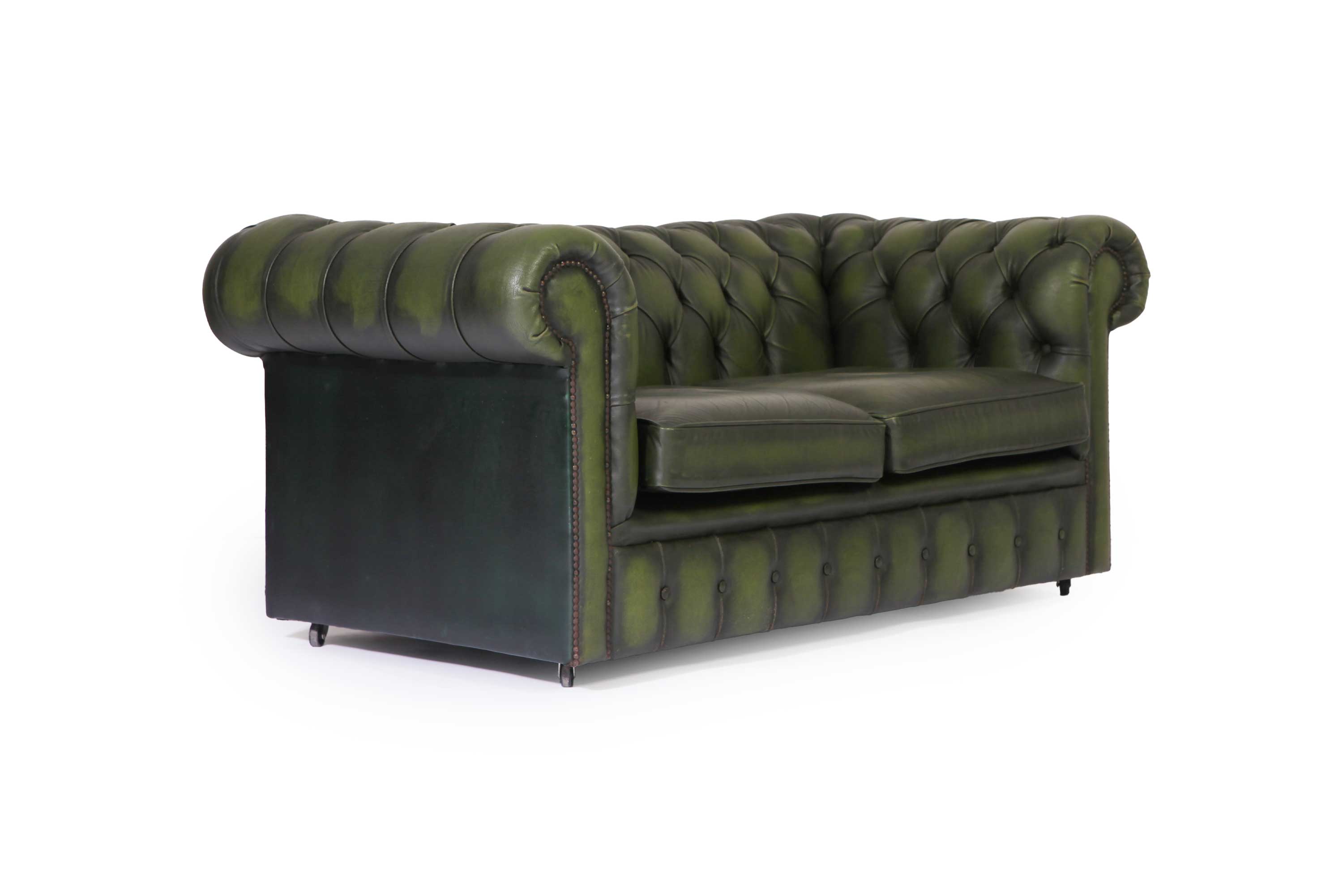 Divano 2 posti chesterfield club vintage inglese originale verde