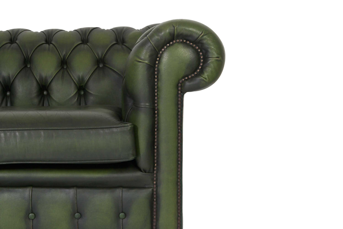 Divano 2 posti chesterfield club vintage inglese originale verde