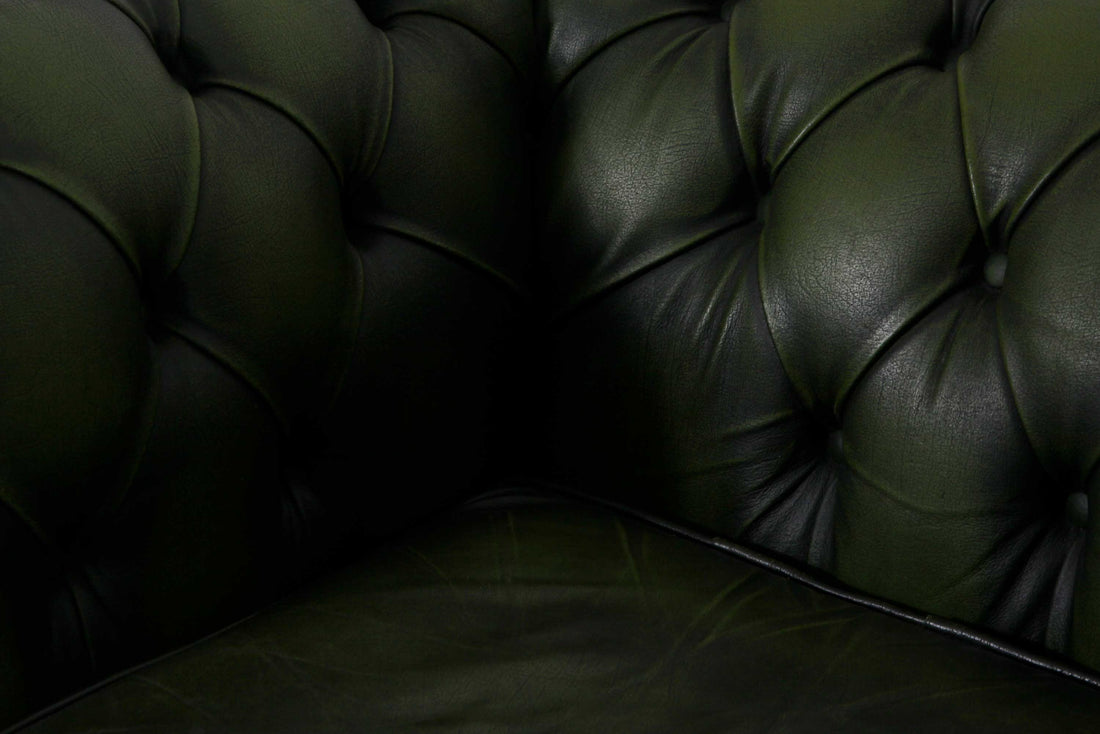 Divano 2 posti chesterfield club vintage inglese originale verde