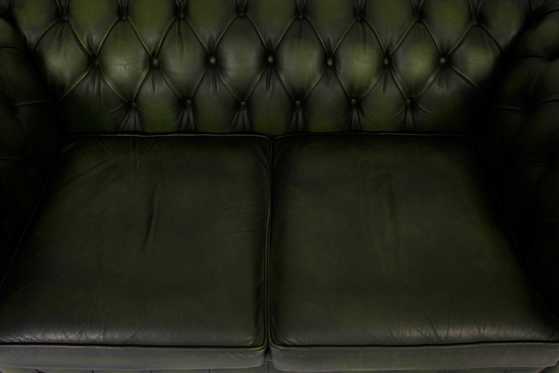 Divano 2 posti chesterfield club vintage inglese originale verde