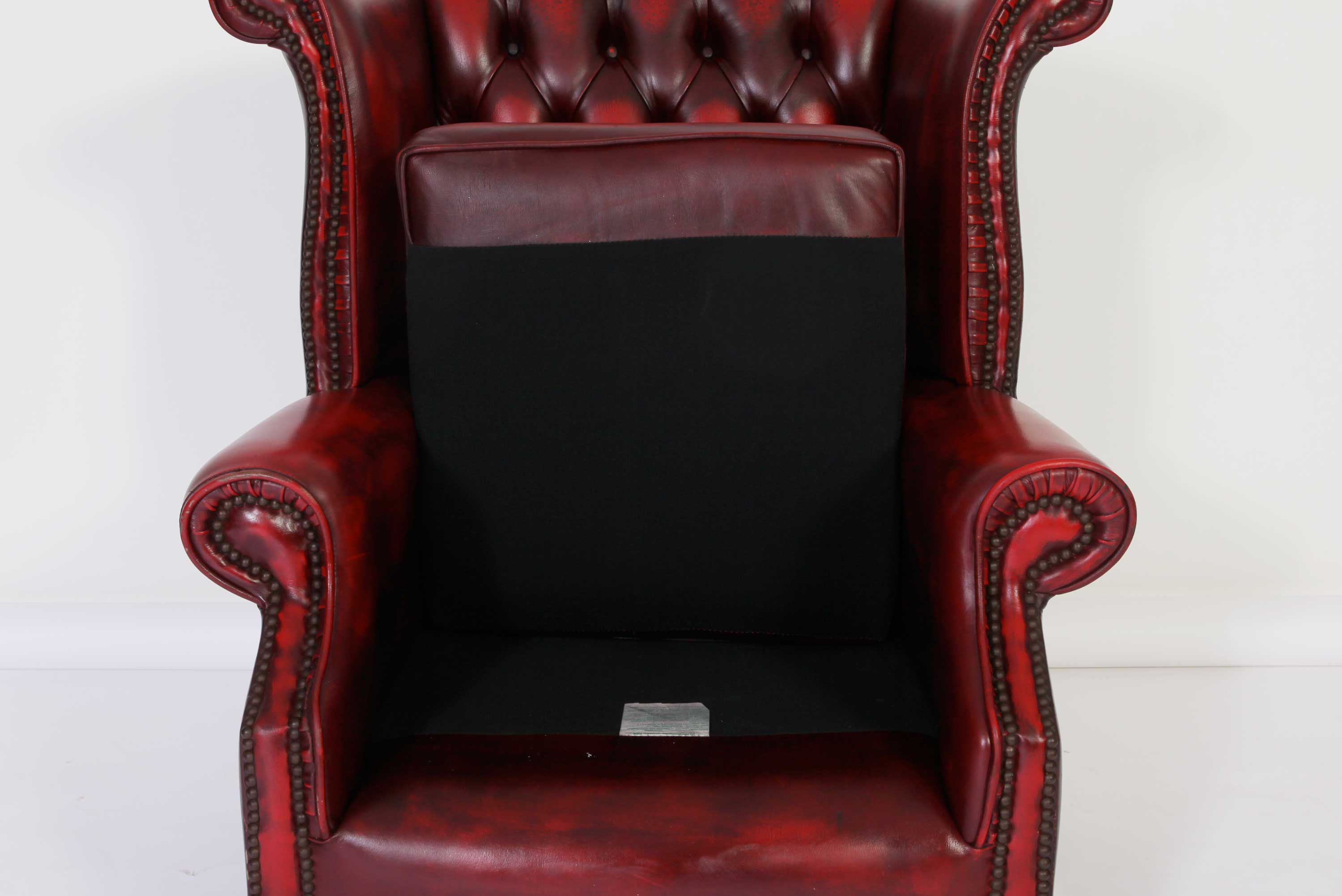 Poltrona chesterfield Queen Anne bordeaux vintage originale