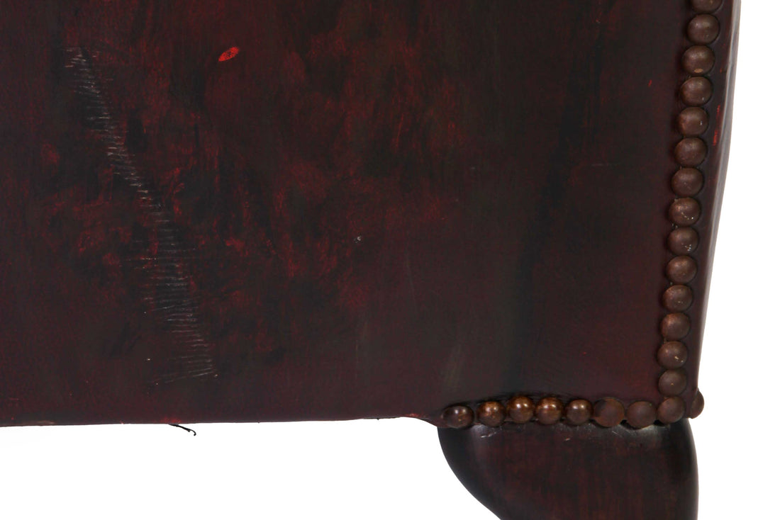 Poltrona chesterfield Queen Anne bordeaux vintage originale