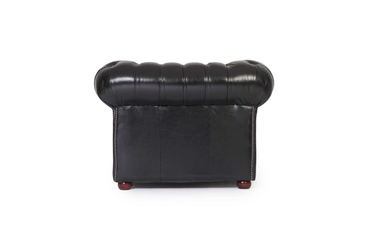 Poltrona chesterfield club nuova originale inglese in pelle nera