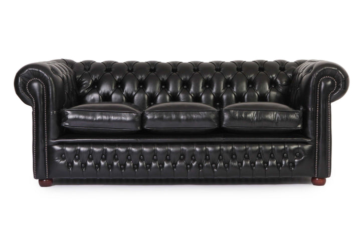 Divano chesterfield club 3 posti nuovo originale inglese nero