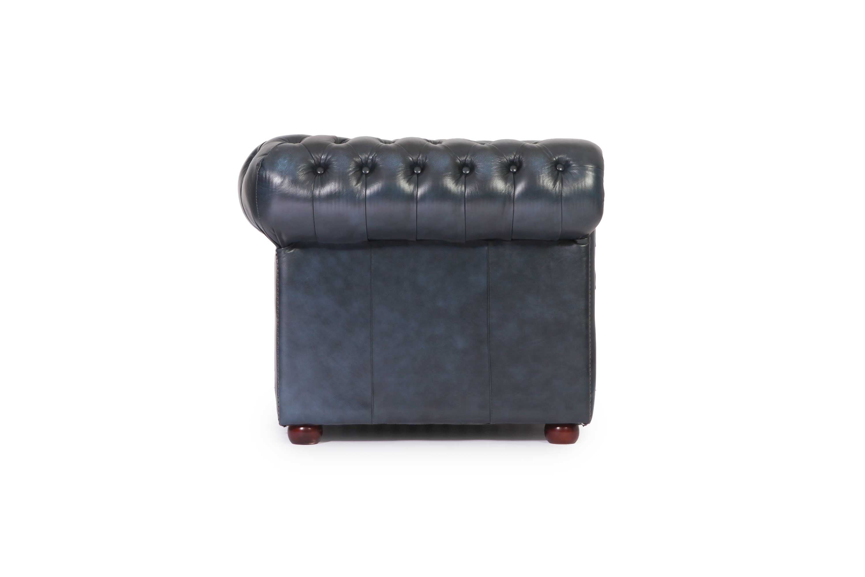 Poltrona chesterfield club nuova originale inglese blu petrolio