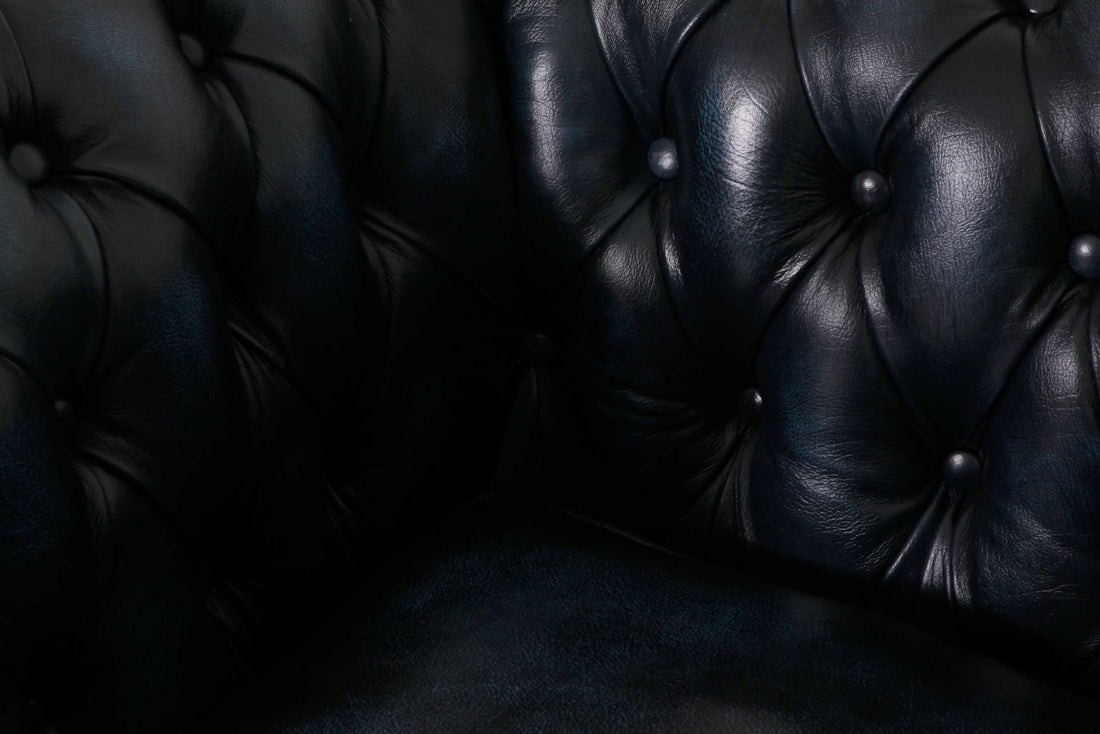 Poltrona chesterfield club nuova originale inglese blu petrolio