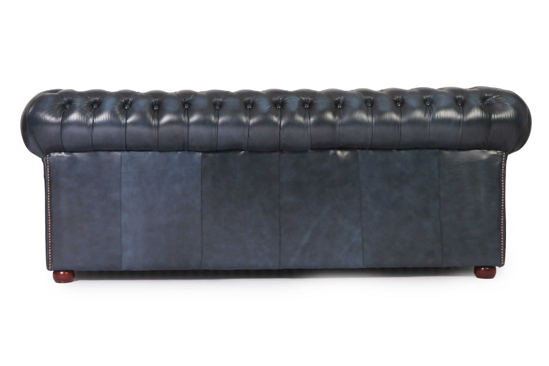 Divano chesterfield club 3 posti nuovo originale inglese blu petrolio