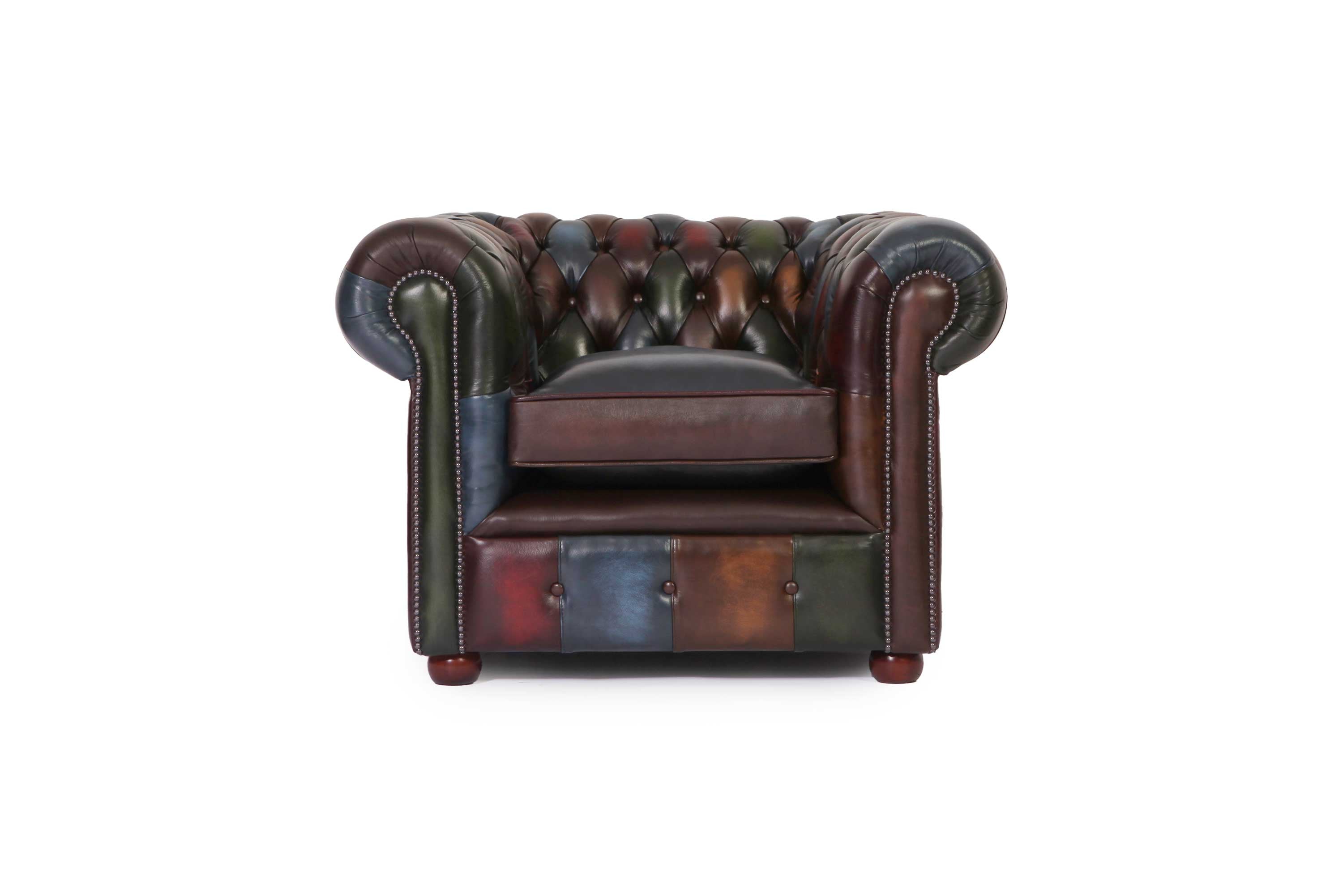 Poltrona chesterfield club nuova originale inglese harlequin patchwork