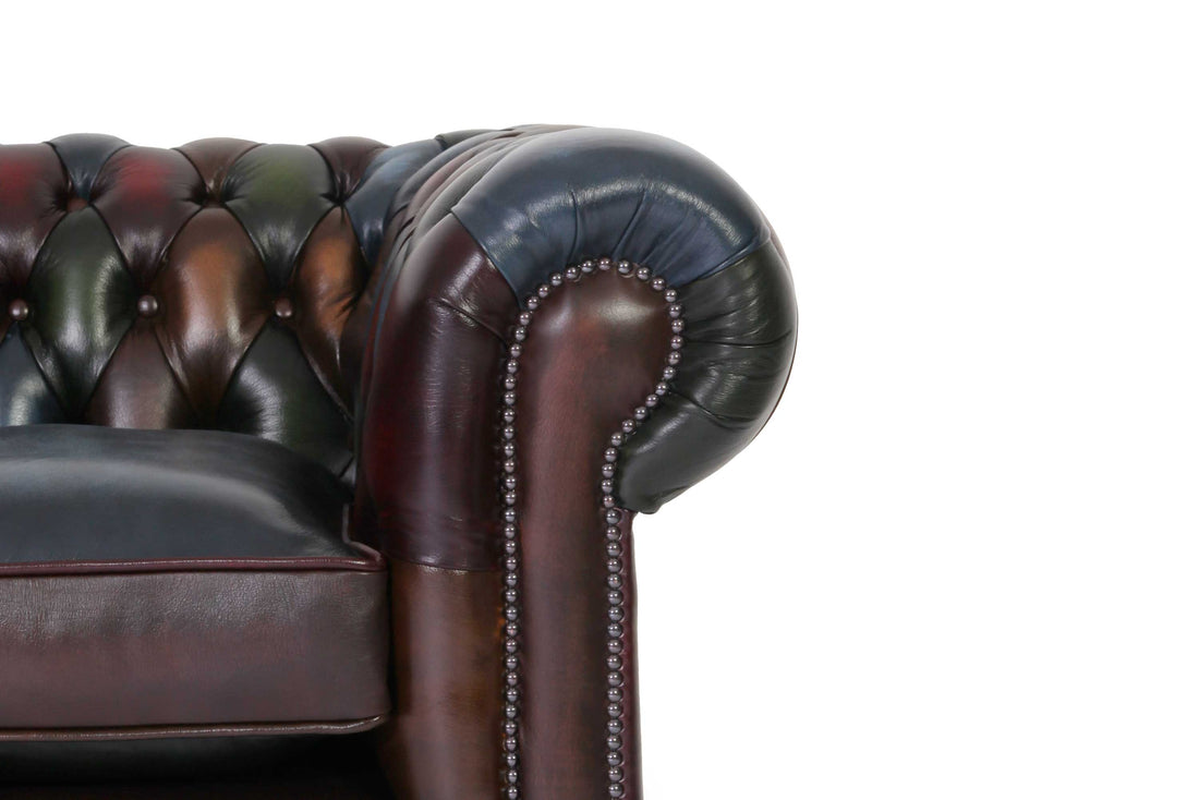 Poltrona chesterfield club nuova originale inglese harlequin patchwork