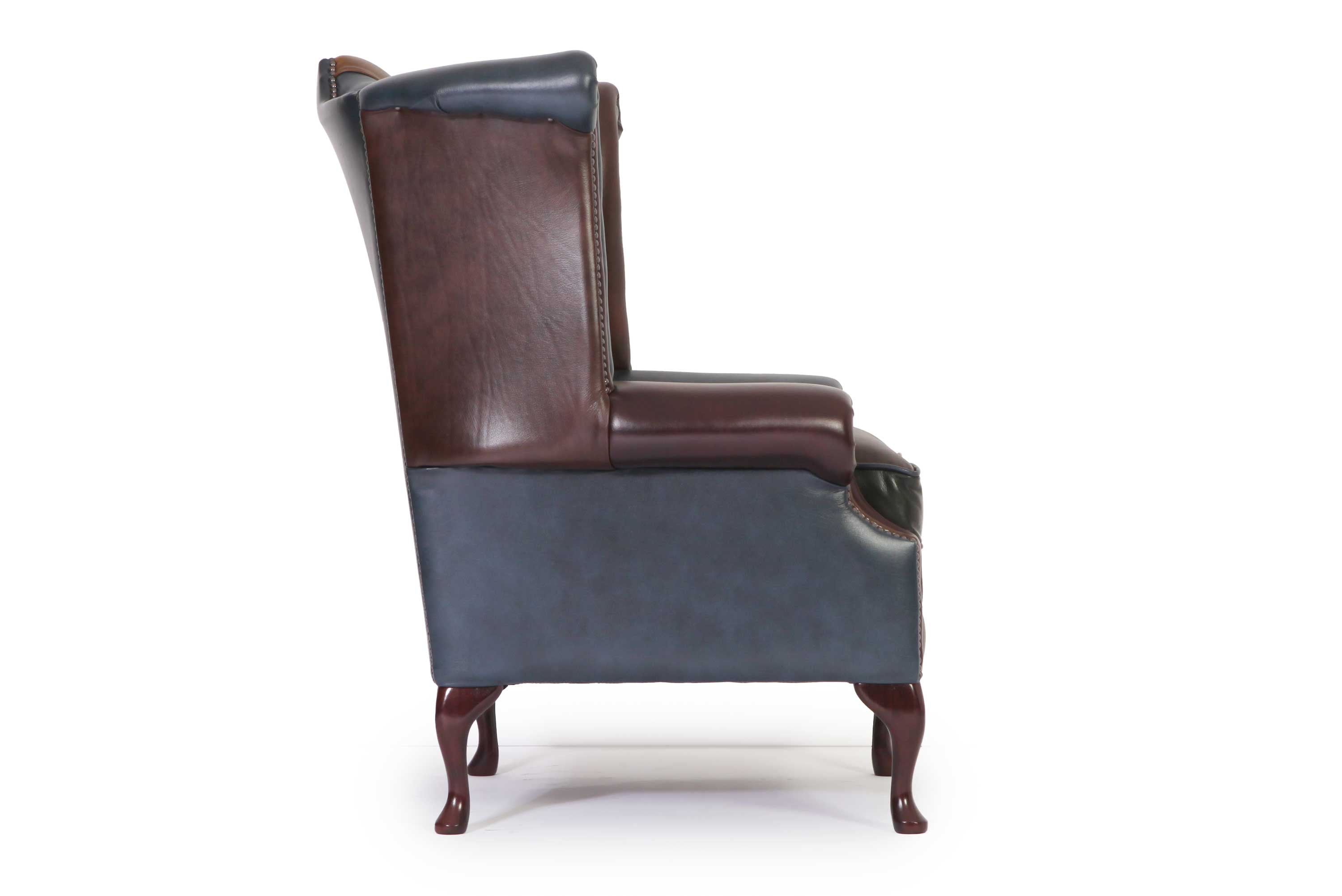 Poltrona chesterfield Queen Anne nuova originale inglese harlequin patchwork