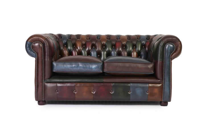Divano 2 posti chesterfield club nuovo originale inglese harlequin patchwork