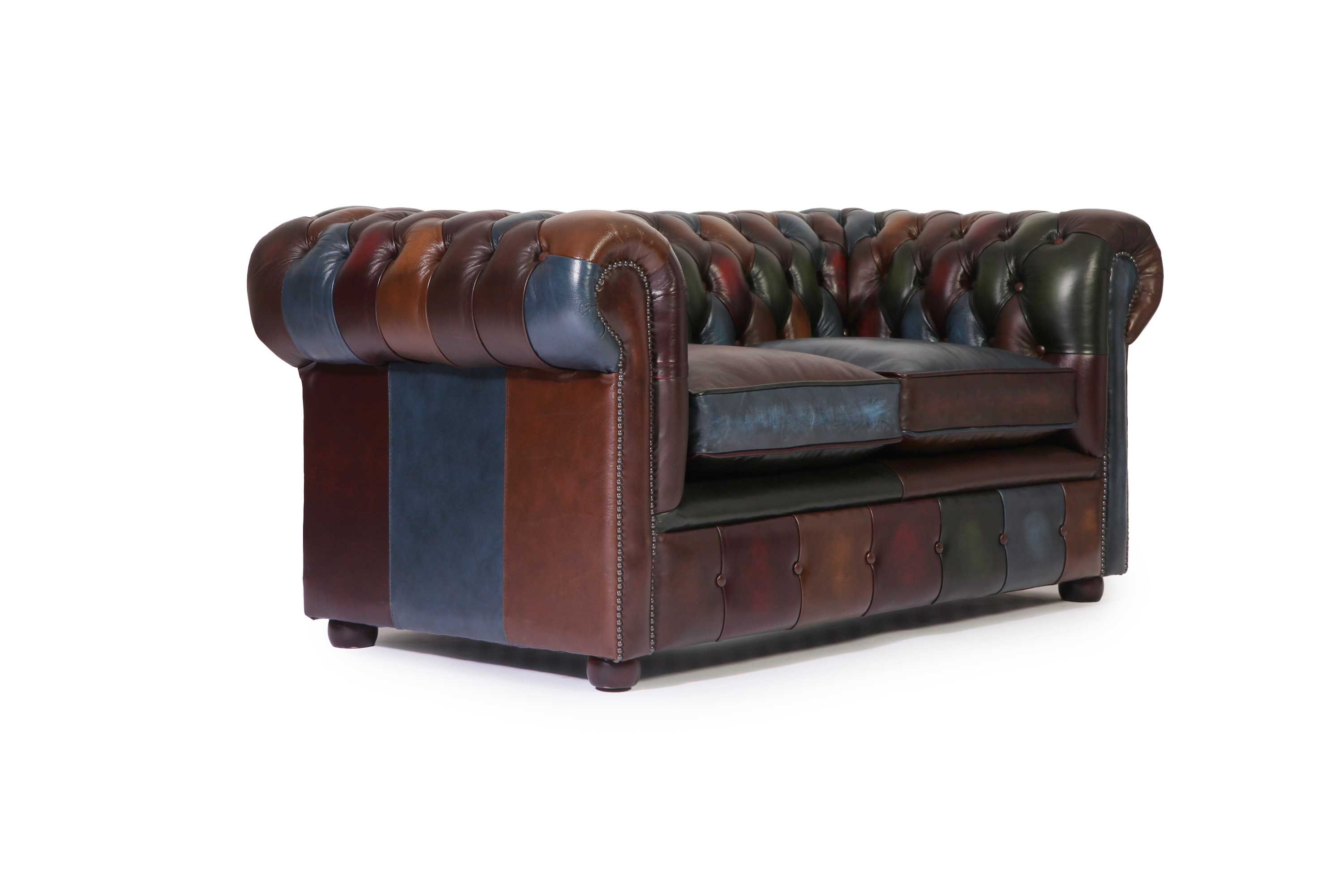 Divano 2 posti chesterfield club nuovo originale inglese harlequin patchwork