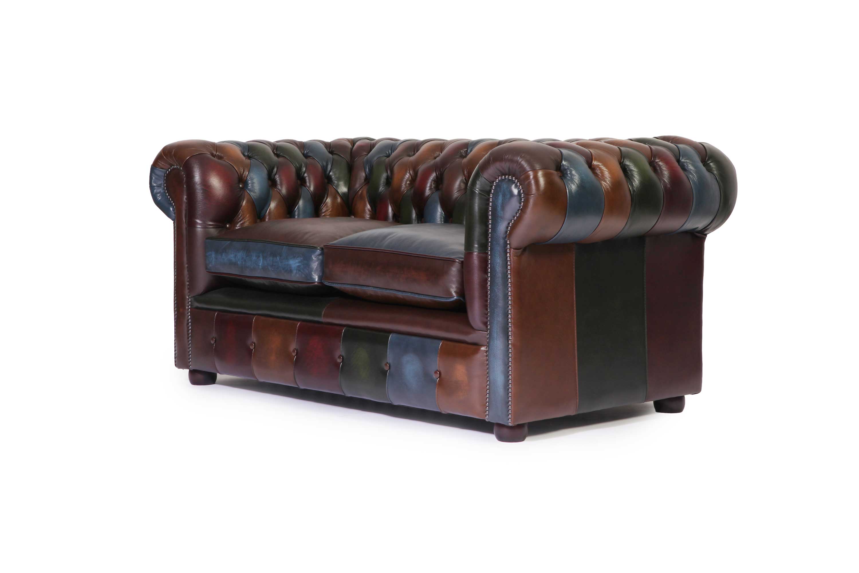 Divano 2 posti chesterfield club nuovo originale inglese harlequin patchwork