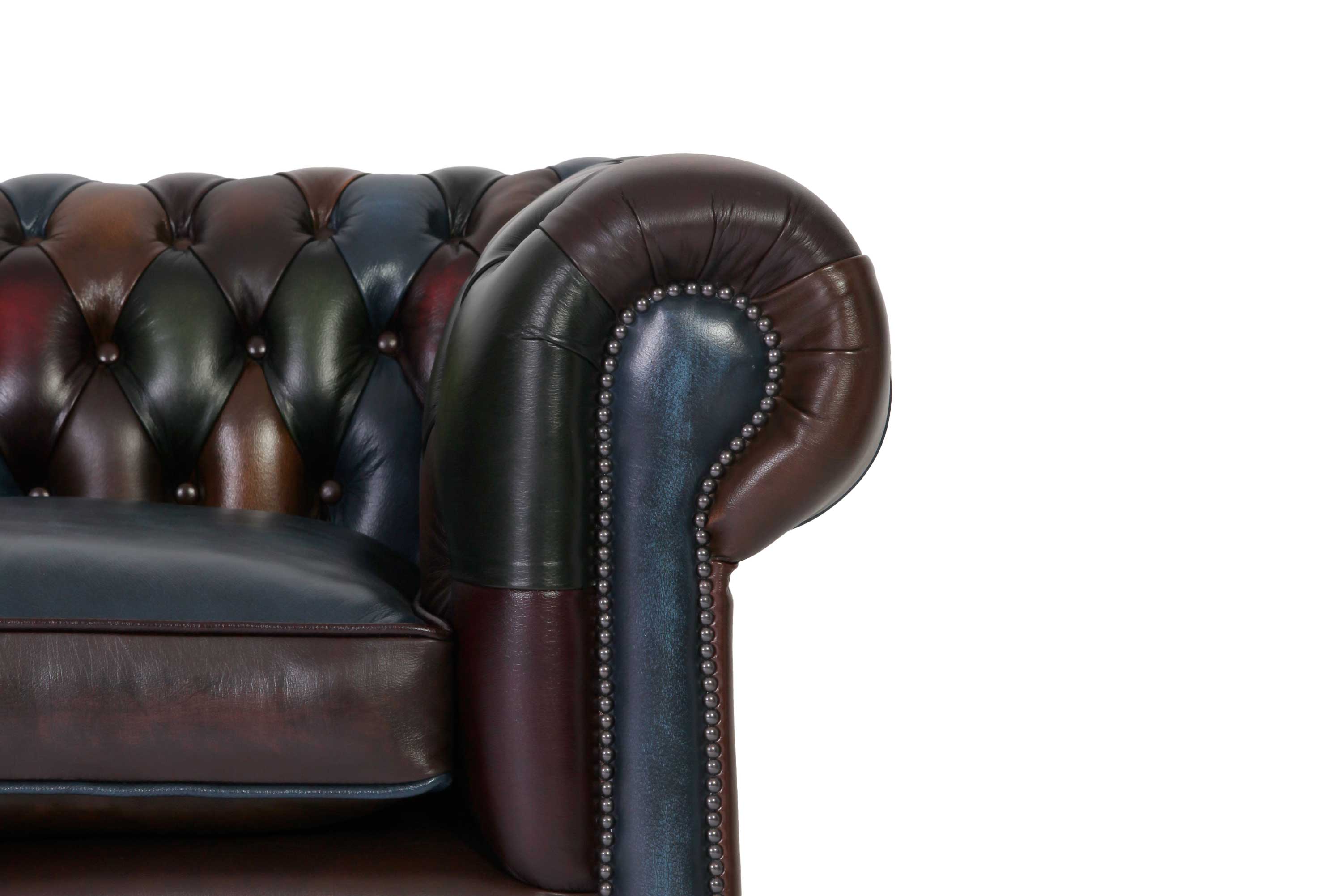 Divano 2 posti chesterfield club nuovo originale inglese harlequin patchwork