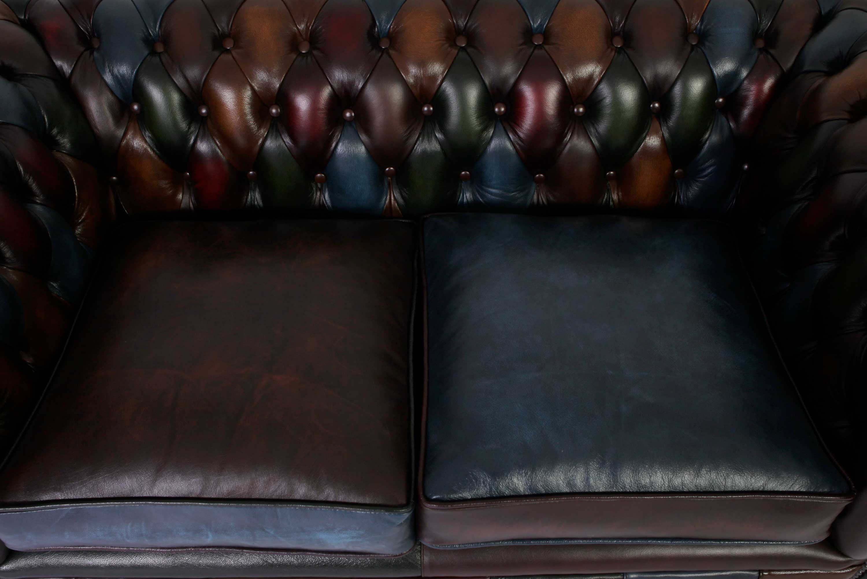 Divano 2 posti chesterfield club nuovo originale inglese harlequin patchwork