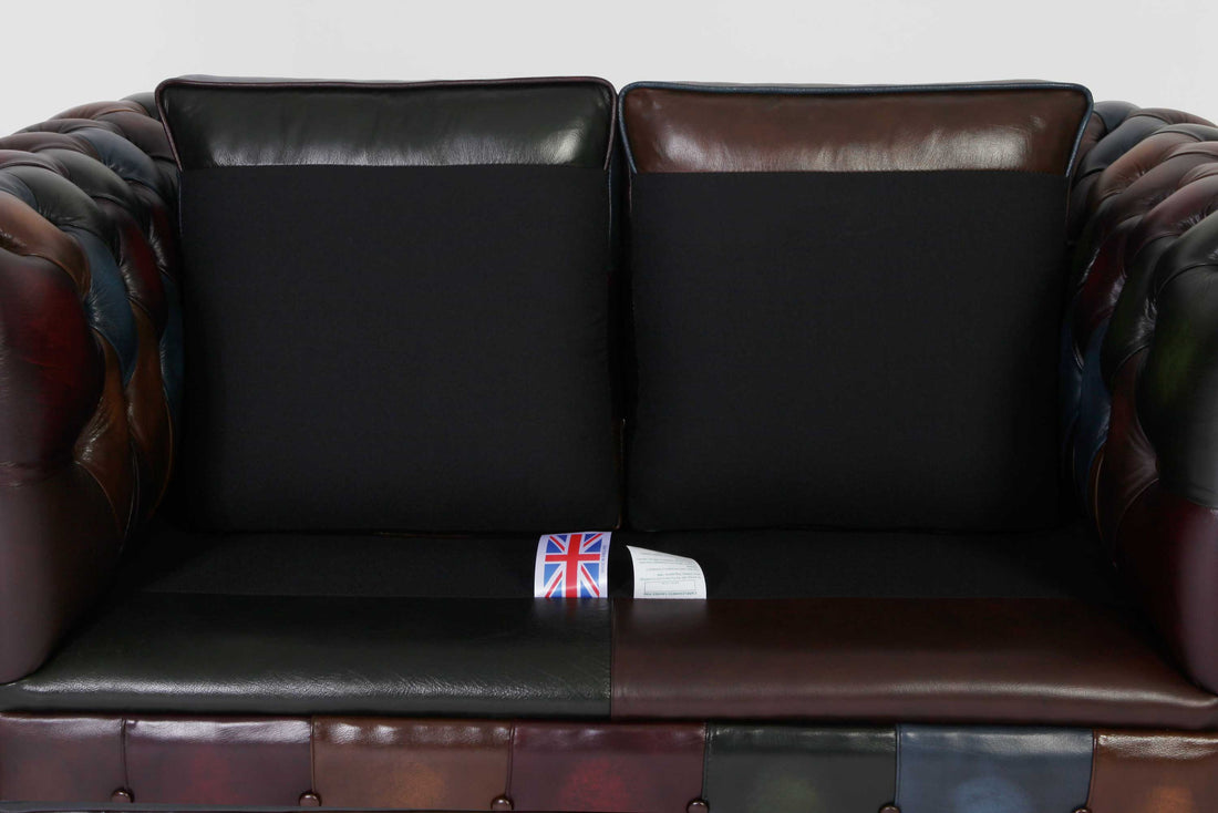 Divano 2 posti chesterfield club nuovo originale inglese harlequin patchwork