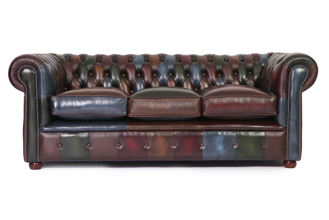 Divano 3 posti chesterfield club nuovo originale inglese harlequin patchwork