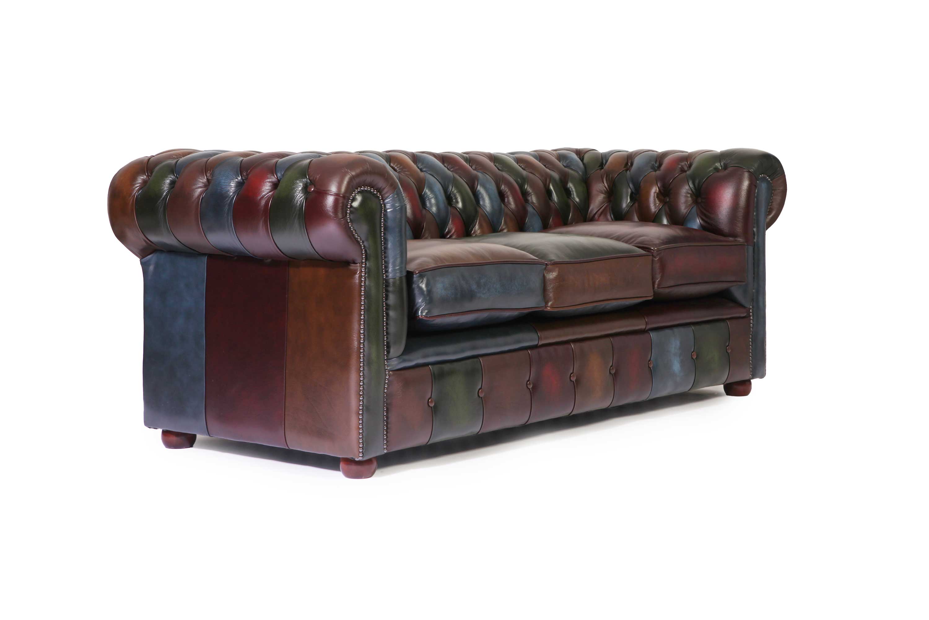 Divano 3 posti chesterfield club nuovo originale inglese harlequin patchwork