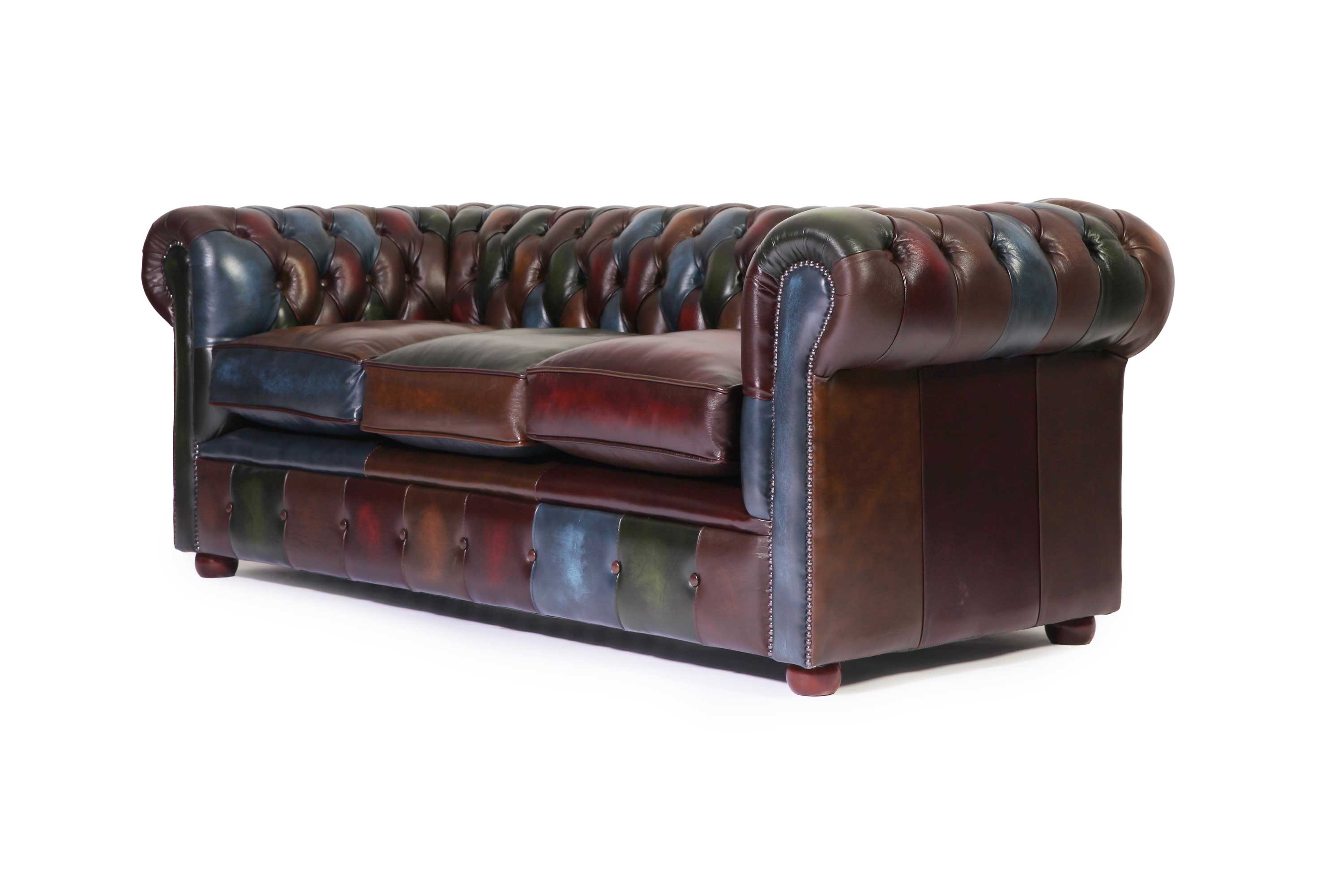 Divano 3 posti chesterfield club nuovo originale inglese harlequin patchwork