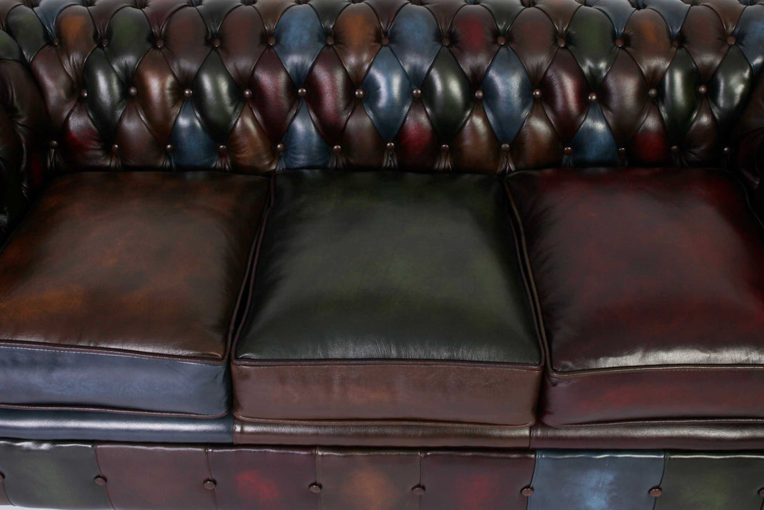 Divano 3 posti chesterfield club nuovo originale inglese harlequin patchwork