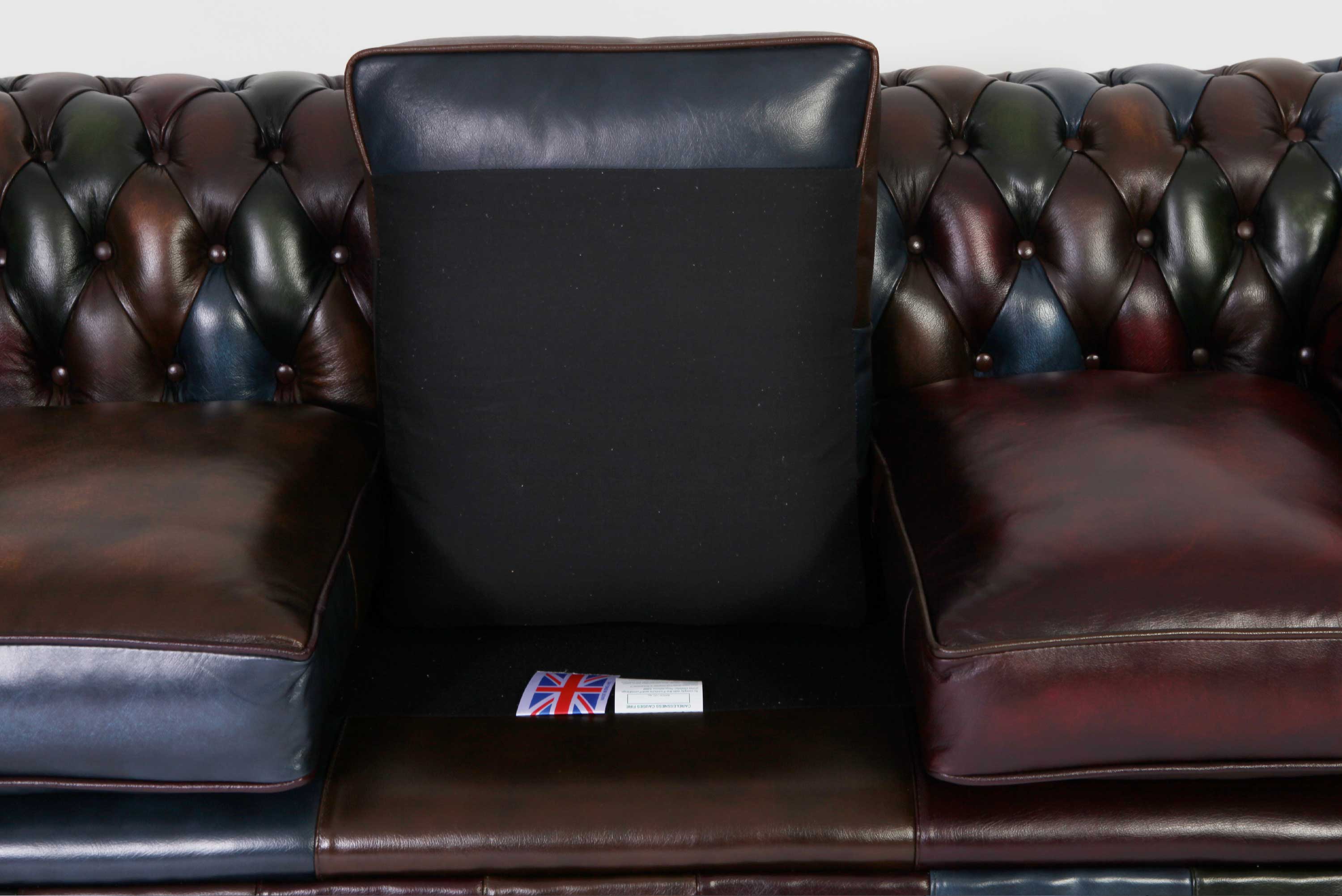 Divano 3 posti chesterfield club nuovo originale inglese harlequin patchwork