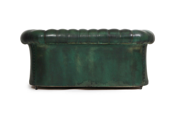 Divano 2 posti chesterfield club antico inglese originale verde