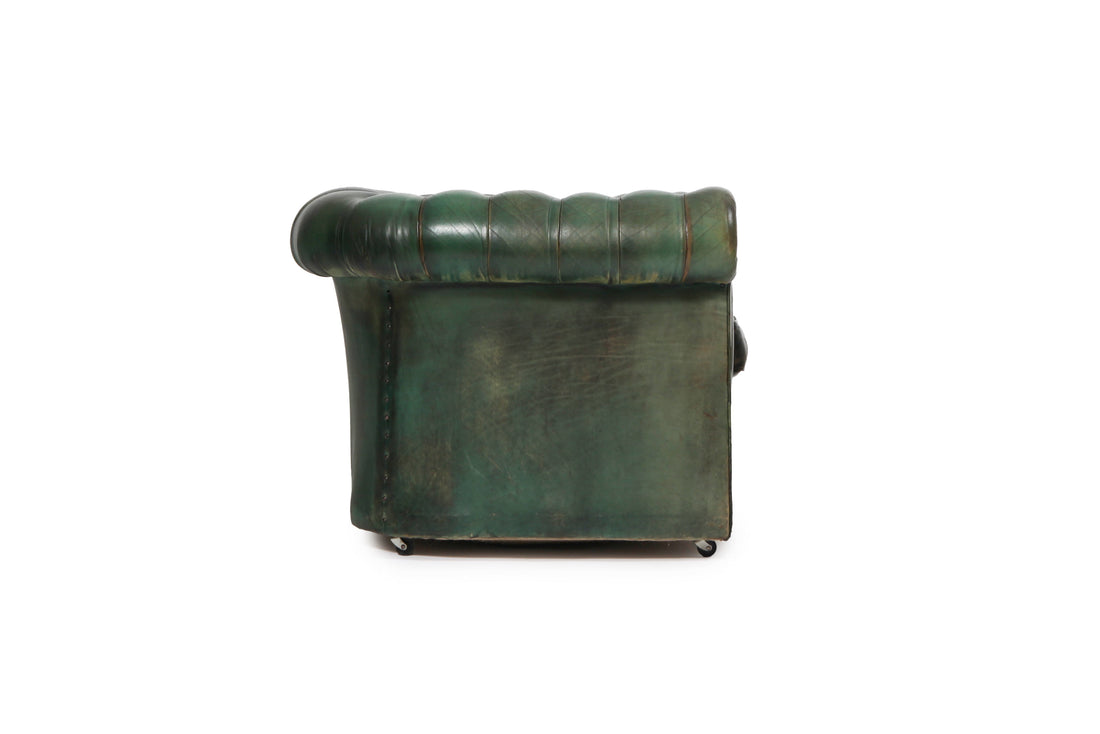 Divano 2 posti chesterfield club antico inglese originale verde
