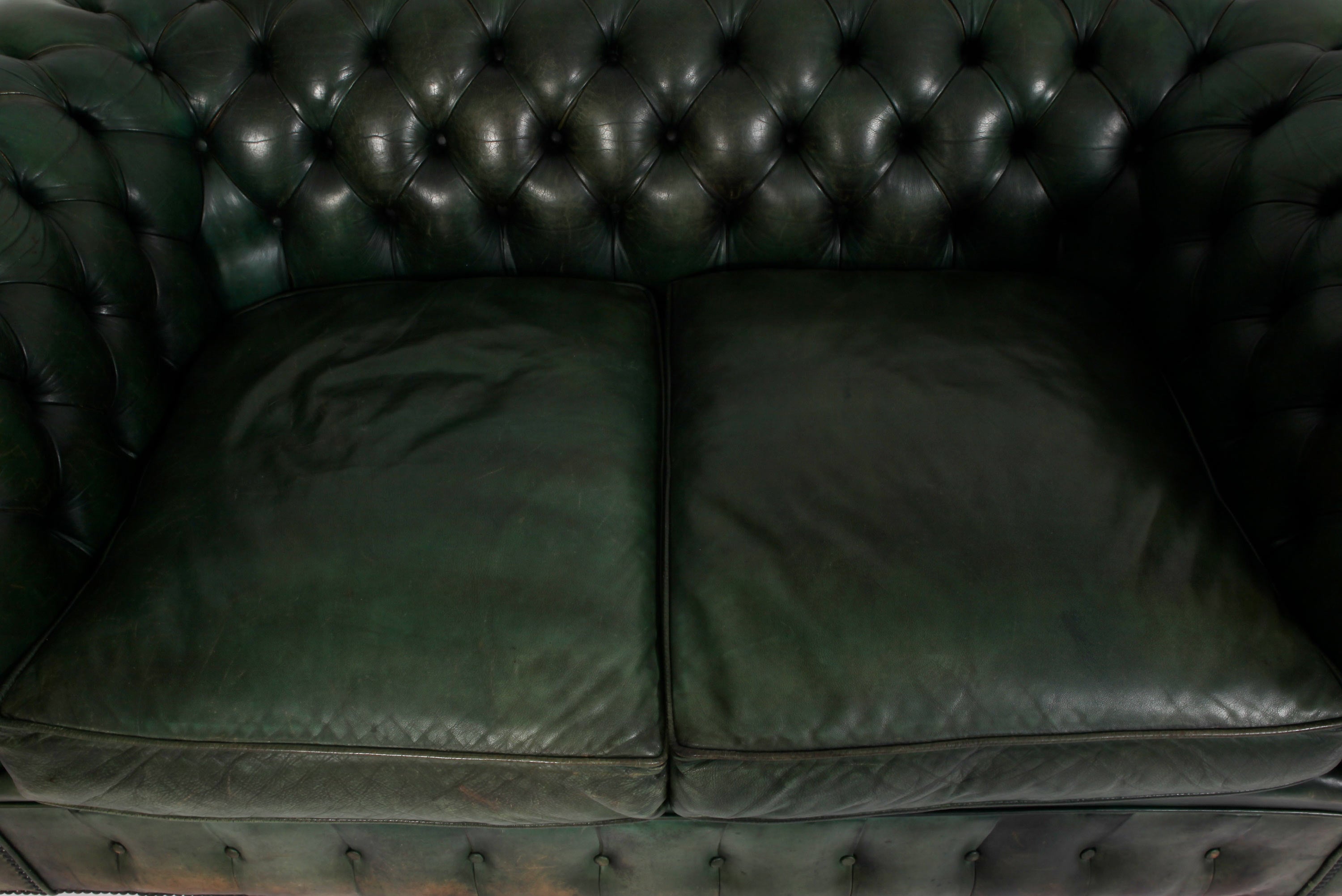 Divano 2 posti chesterfield club antico inglese originale verde