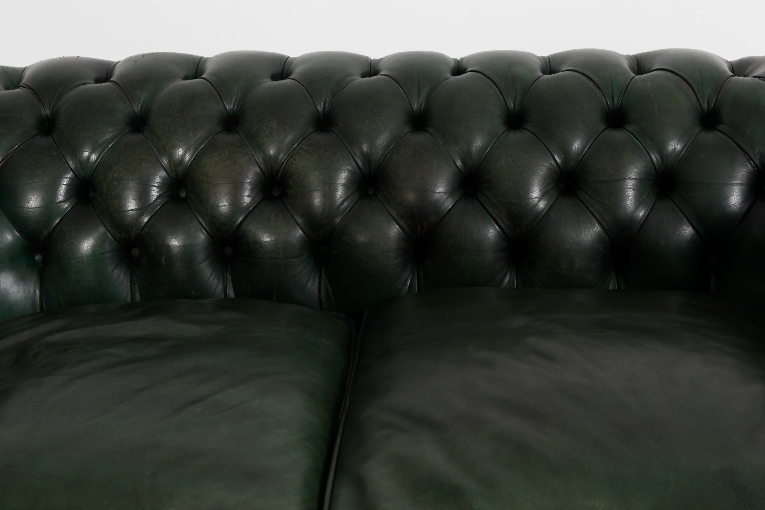 Divano 2 posti chesterfield club antico inglese originale verde