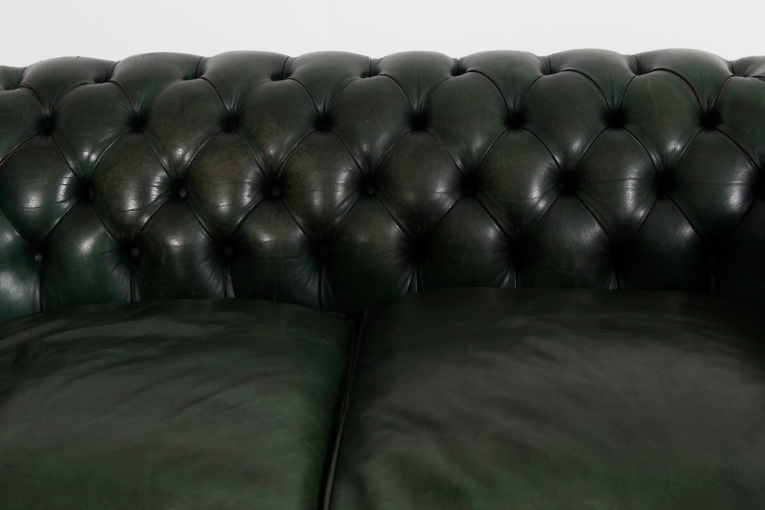 Divano 2 posti chesterfield club antico inglese originale verde