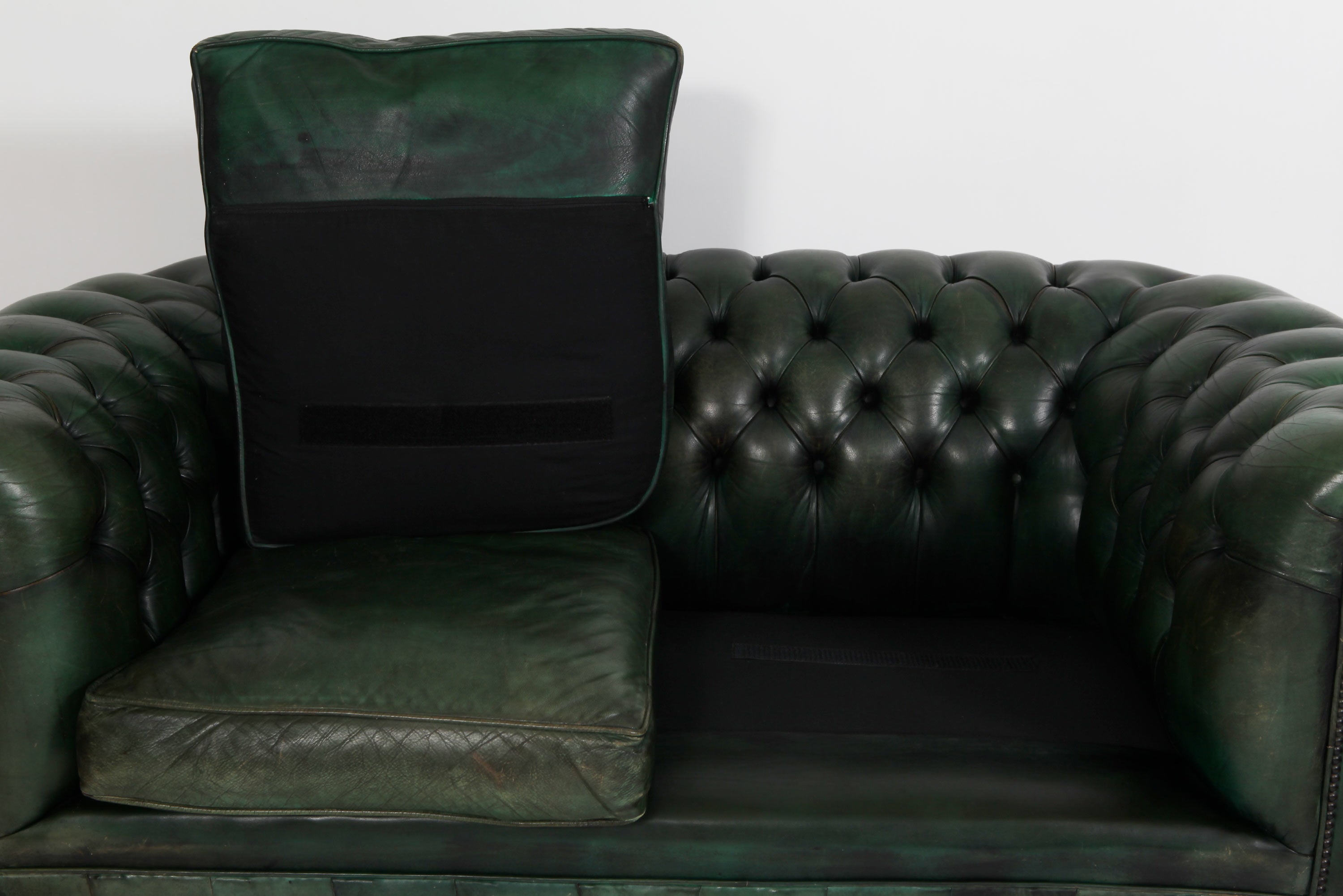 Divano 2 posti chesterfield club antico inglese originale verde