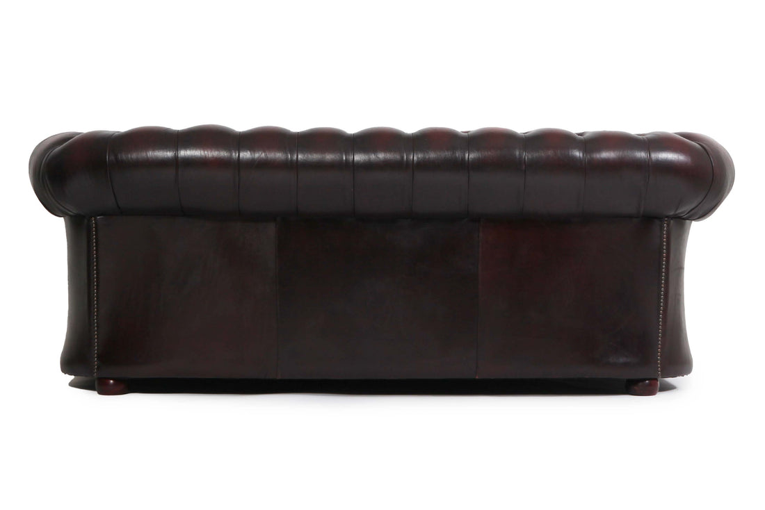 Divano 3 posti chesterfield club vintage inglese originale rosso bordeaux