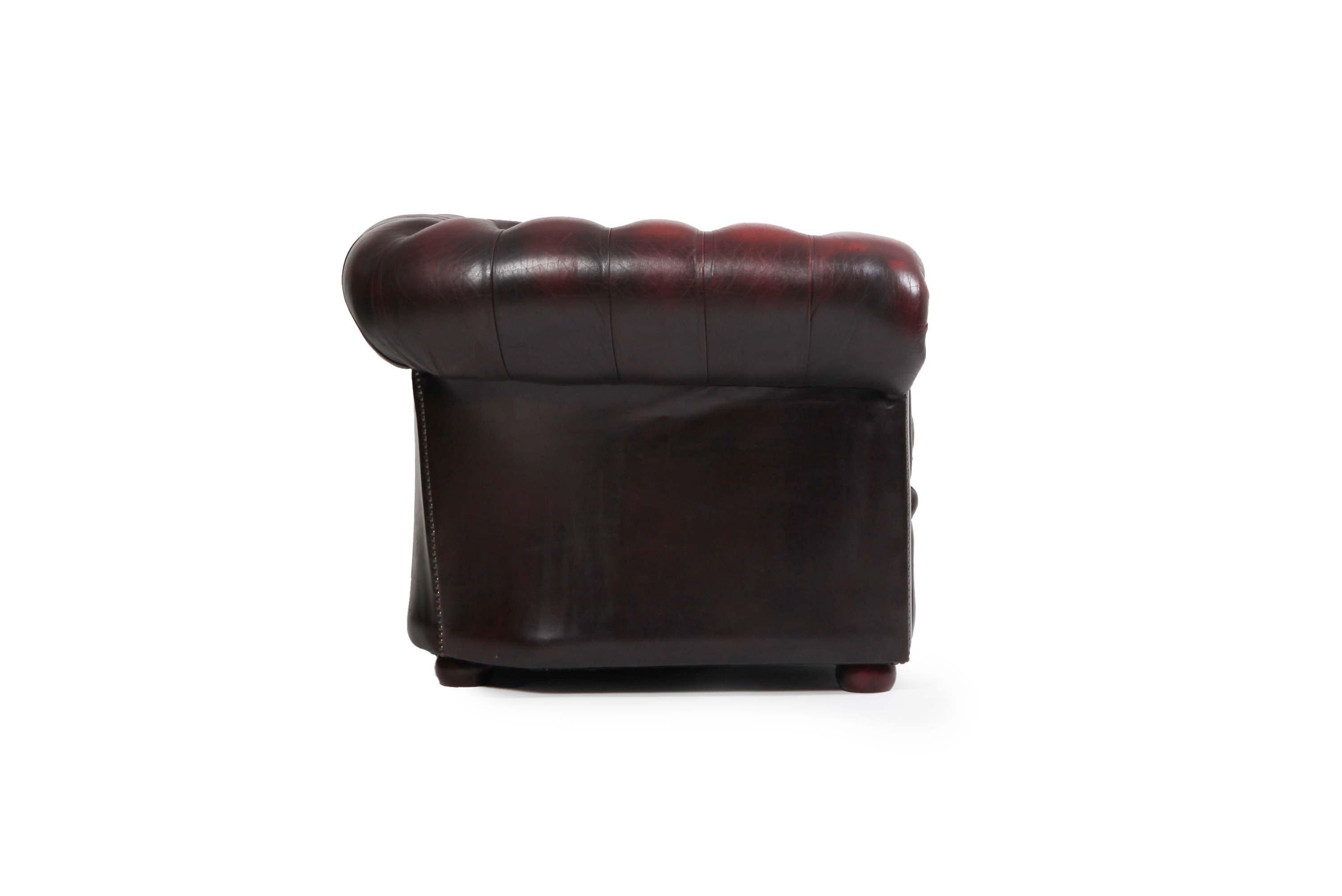 Divano 3 posti chesterfield club vintage inglese originale rosso bordeaux