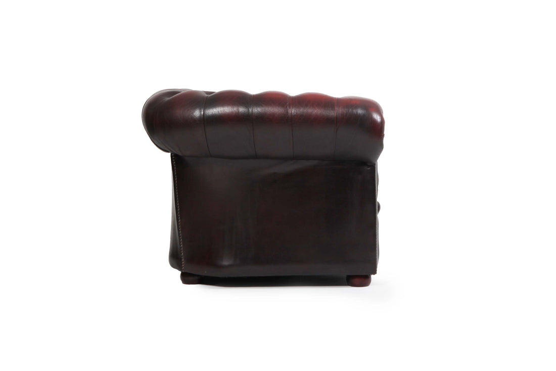 Divano 3 posti chesterfield club vintage inglese originale rosso bordeaux