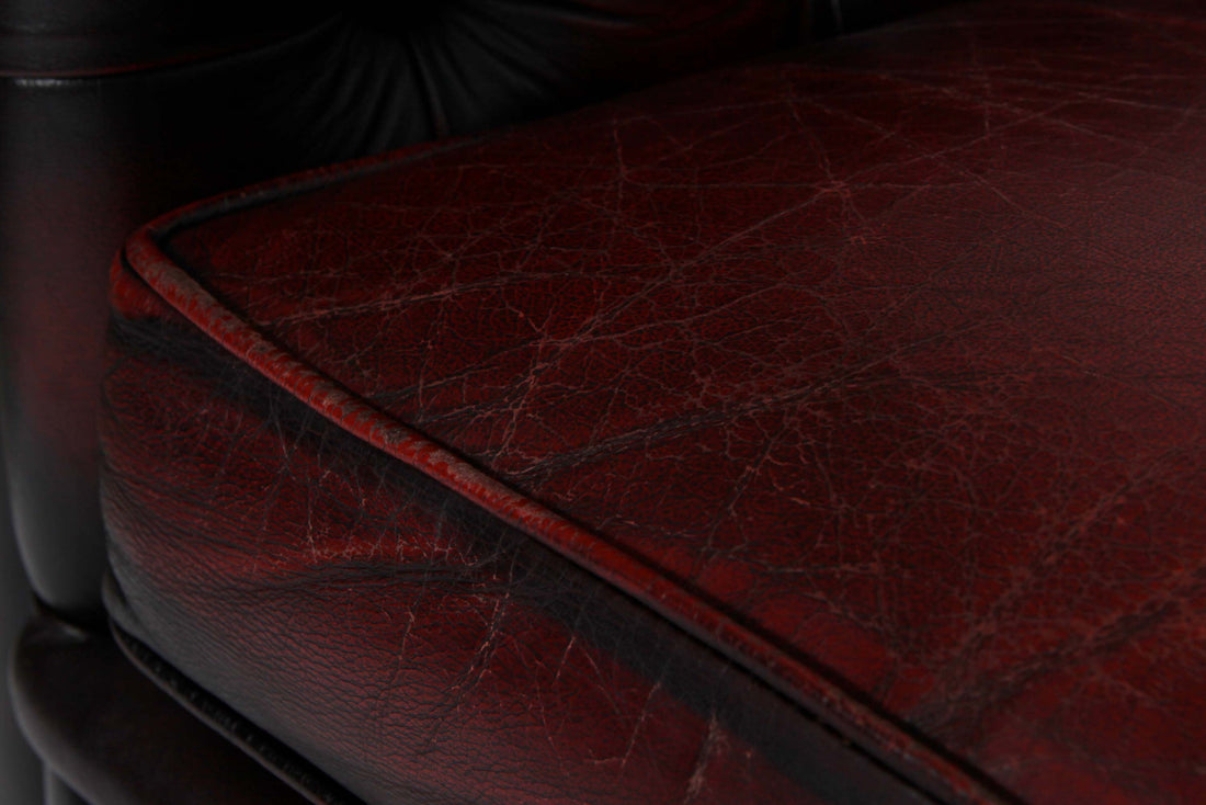 Divano 3 posti chesterfield club vintage inglese originale rosso bordeaux
