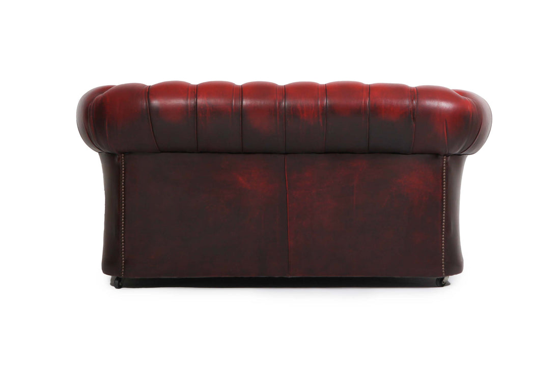 Divano 2 posti chesterfield club vintage inglese originale rosso bordeaux