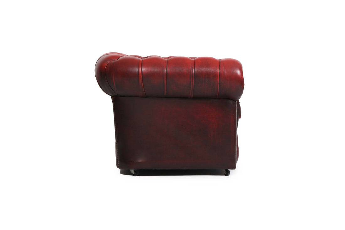 Divano 2 posti chesterfield club vintage inglese originale rosso bordeaux