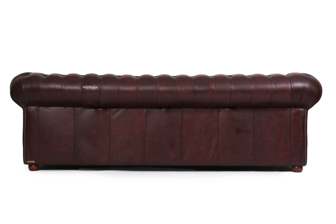 Divano 4 posti chesterfield club vintage inglese originale rosso bordeaux