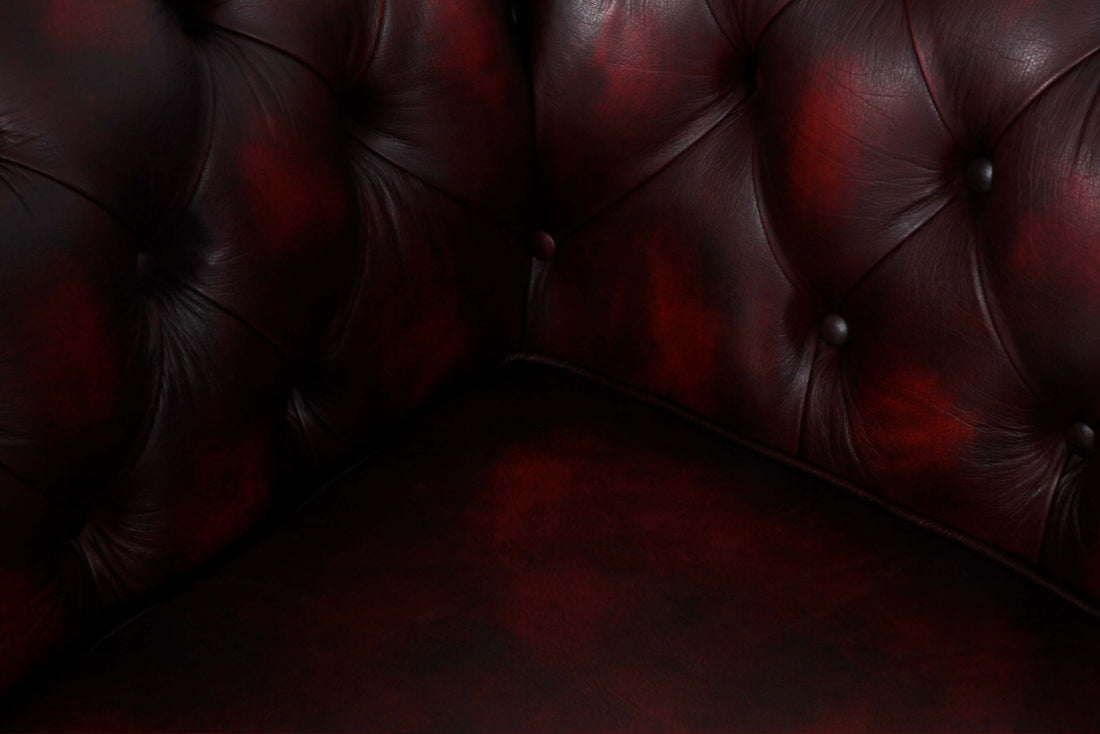 Divano 4 posti chesterfield club vintage inglese originale rosso bordeaux